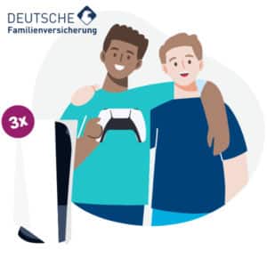 Deutsche Familienversicherung; zwei Menschen; PS5