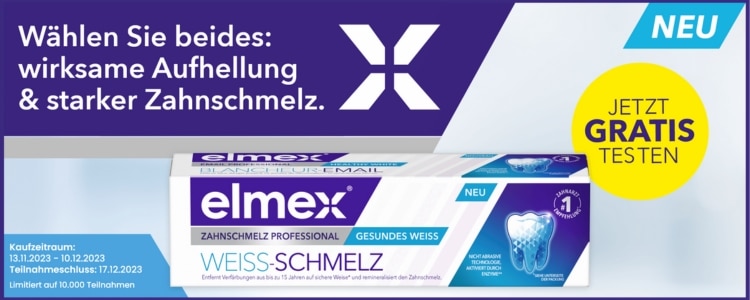 elmex® Weiss-Schmelz gratis testen
