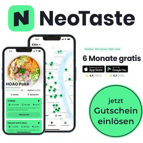 Neo Taste 6 Monate gratis Jetzt Gutscheincode einlösen