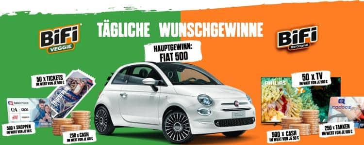 Fiat 500 und mehr beim BiFi-Gewinnspiel abräumen