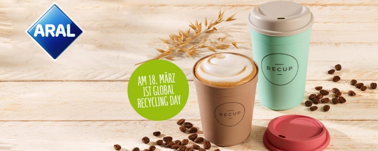Aral Global Recycling Day; Recup-Becher