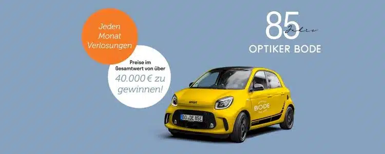 Jubiläumsgewinnspiel bei Optiker Bode