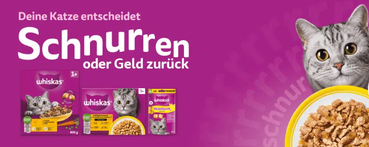 Whiskas gratis testen; Geld-zurück-Aktion