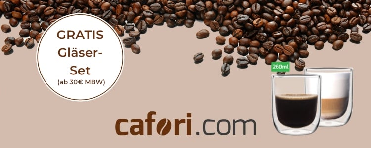 Gratis Kaffeegläser bei Cafori