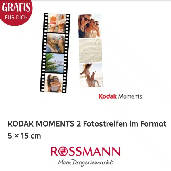 Gratis Kodak Fotostreifen mit RossmannApp