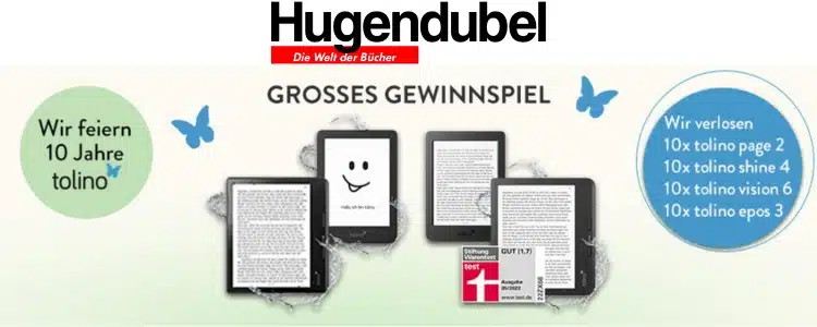 Hugendubel verlost tolino E-Book-Reader