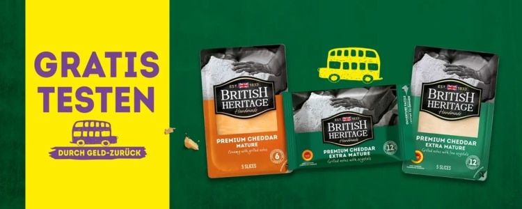 BRitish Heritage Käse gratis testen Cashback
