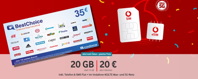 Vodafone 35€ BestChoice-Gutschein