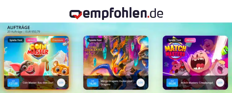 empfohlen.de; Spiele geld verdienen