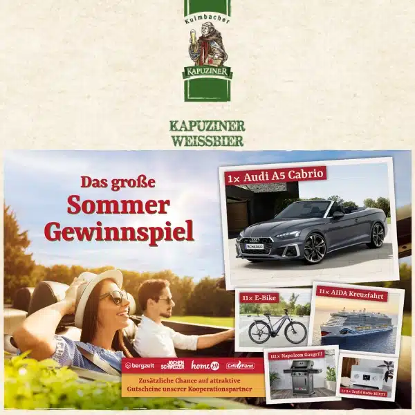 Kapuziner Weissbier Gewinnspiel Sommer 23