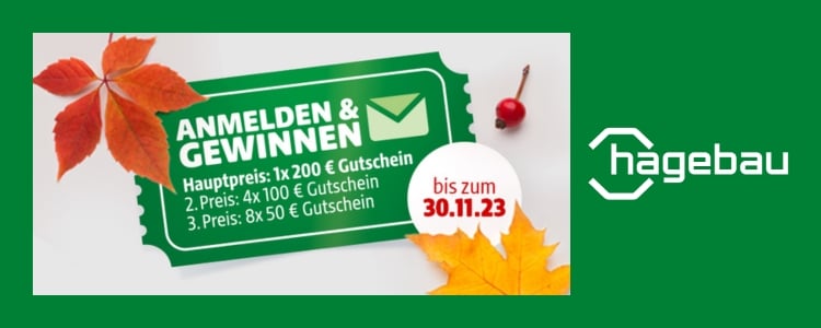 Hagebaumarkt Herbst Gewinnspiel: Für den Newsletter anmelden und Gutscheine gewinnen