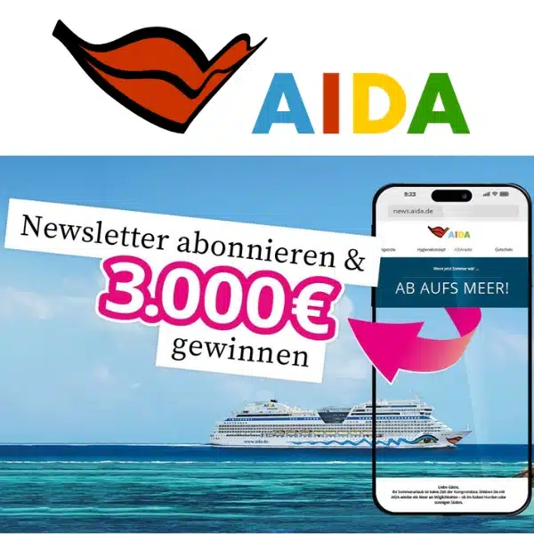AIDA-Gewinnspiel: Kreuzfahrt nach Wahl gewinnen