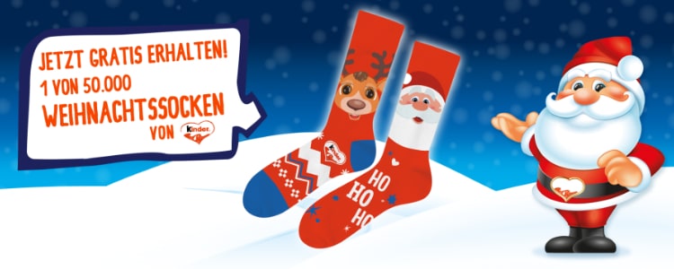 Ferrero kinder Weihnachtsmann; gratis Socken