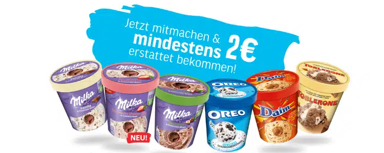 Rabatt auf Eisbecher von Milka, Daim, Oreo und Toblerone