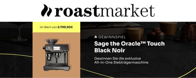 roastmarket verlost Siebträgermaschine Sage the Oracle™ Touch Black Noir