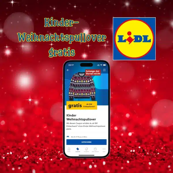 KinderWeihnachtspullover gratis mit Lidl Plus App