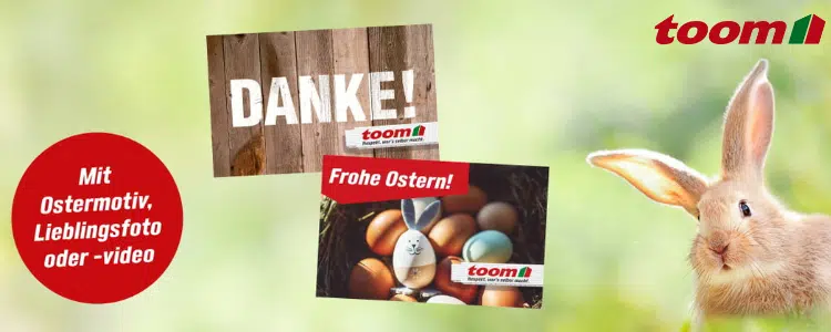 toom Gutscheinaktion Ostern; Kaninchen rechts