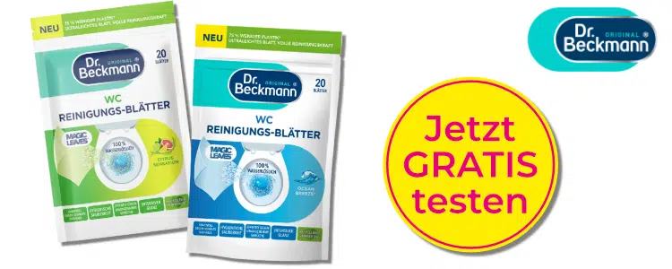 Reinigungs-Blätter von Dr. Beckmann gratis testen