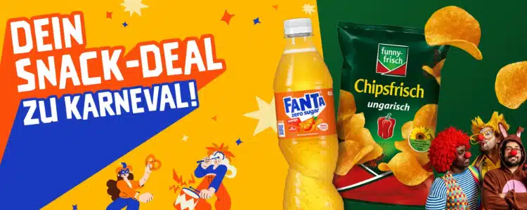Karnevals Cashback von Marktguru; 2€ Geld zurück auf Coca Cola und funny-frisch