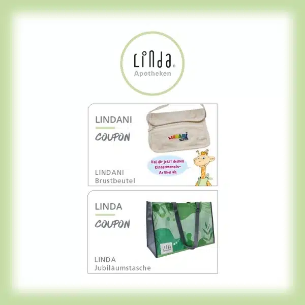 Linda Apotheke Coupon: Jubiläumstasche &amp; Brustbeutel gratis