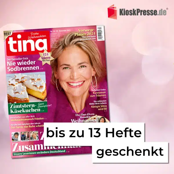 Bild Der Frau 13 Ausgaben Mit Geschenk tina Probeabo: bis zu 13 Ausgaben kostenlos erhalten