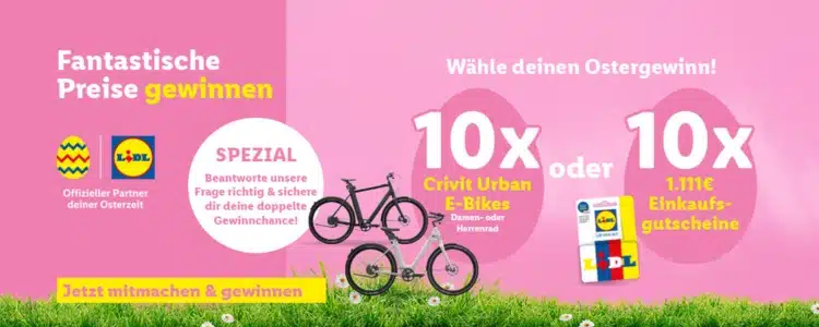 Lidl Gewinnspiel EBike oder 1.111€Gutschein gewinnen