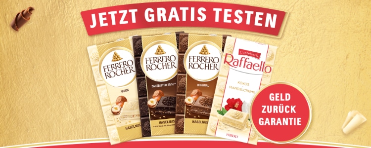 Ferrero Rocher & Raffaello Schokolade gratis testen