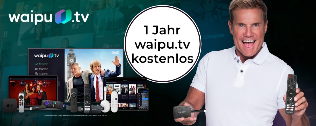 1 Jahr waipu.tv beim Kauf eines Waipu sticks kostenlos