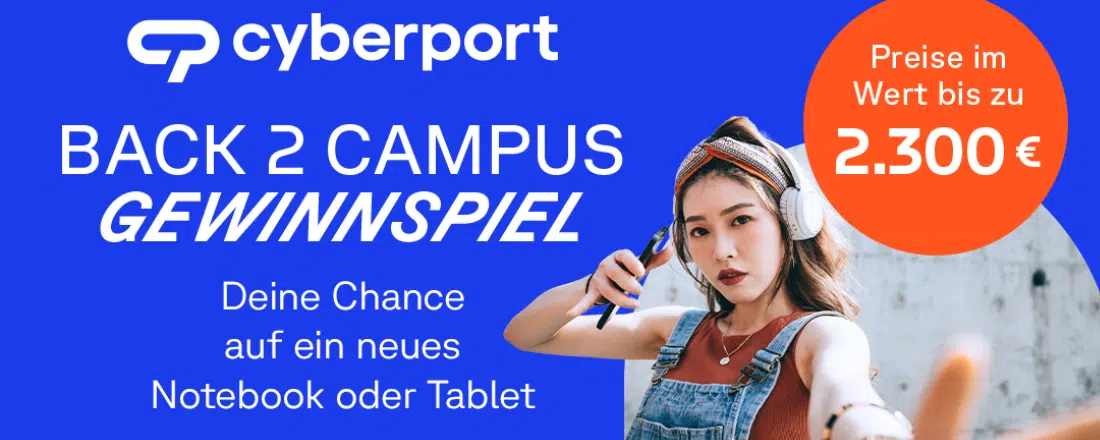 Cyberport verlost Technik-Produkte für den Campus