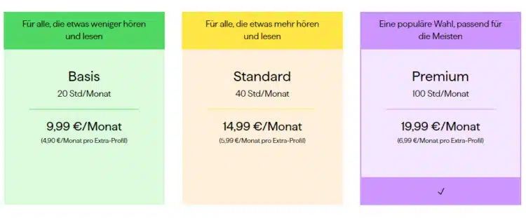 Abo-Modelle von BookBeat
