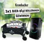 Krombacher Gewinnspiel Bier-Beat-Bollerwagen