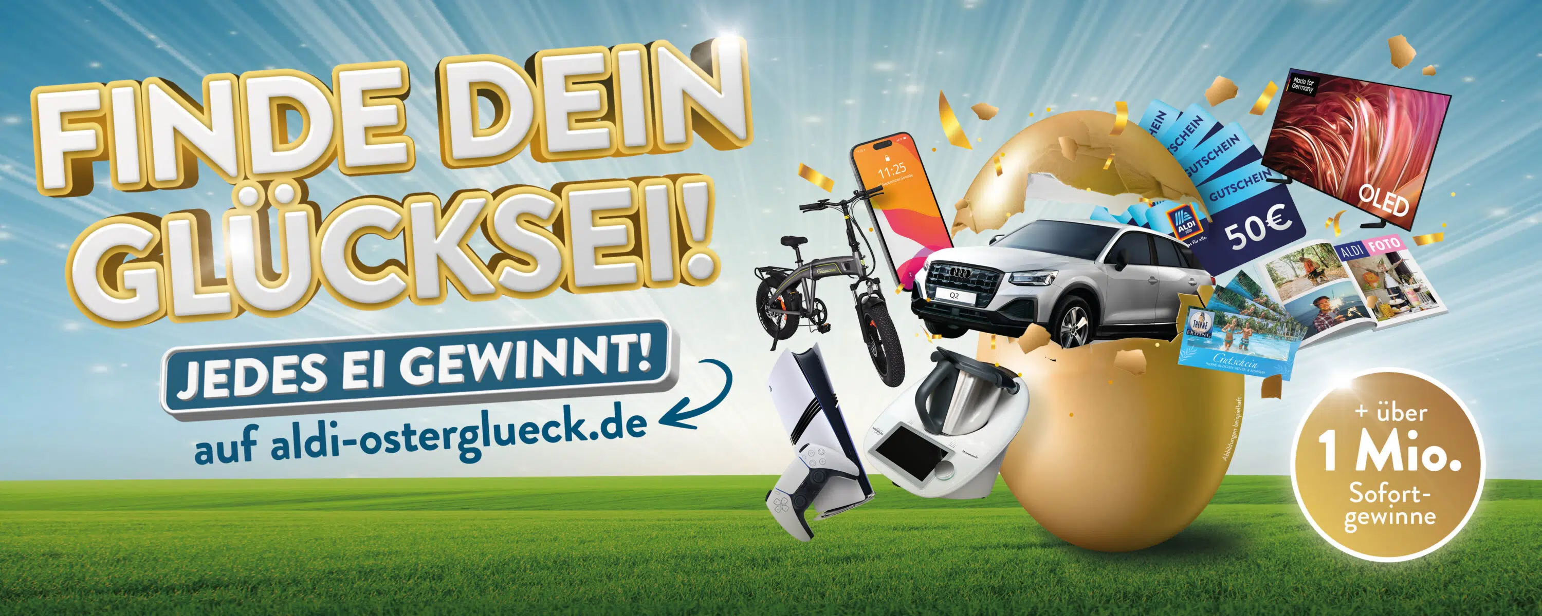 ALDI Osterglück; über 1 Mio Sofort-Gewinne