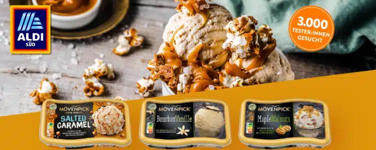 Mövenpick Eiscreme gratis testen; Aldi Süd Testerclub