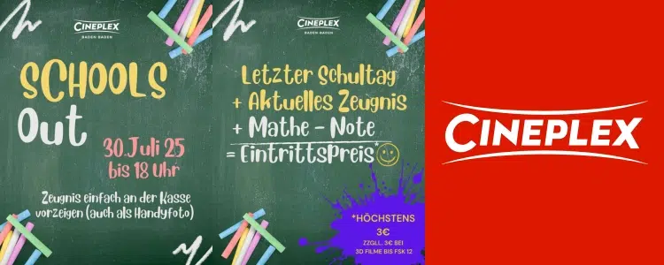 Cineplex Zeugnis-Aktion 2025