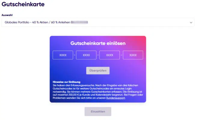 Geschenkkarte bei quirion einlösen