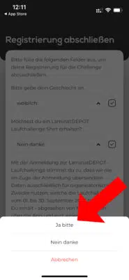 Laufshirt bei Laminat-Depot anfordern