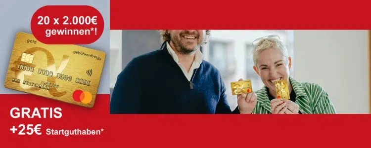 Mastercard Gold mit 25€ Startguthaben