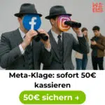 Facebook-Klage: 50€ sofort kassieren