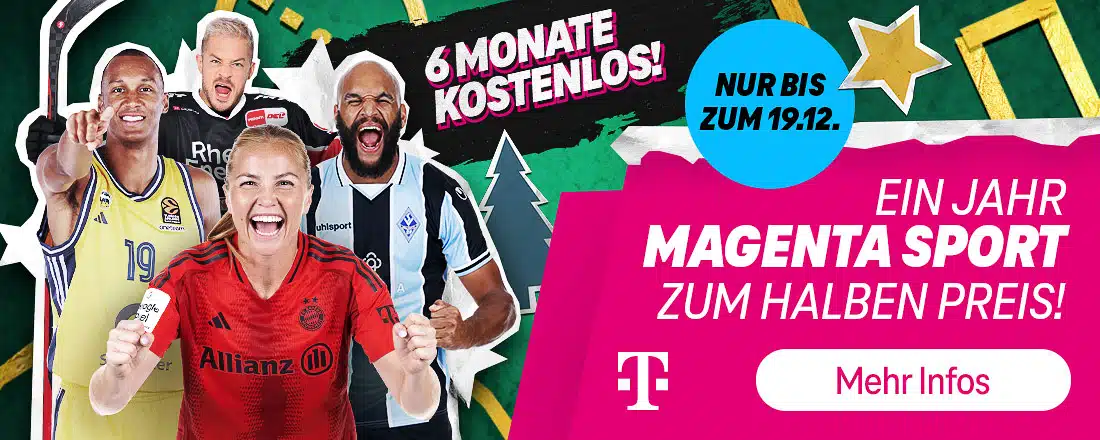Magenta Sport Jahresabo zum halben Preis; Sportler, die sich freuen