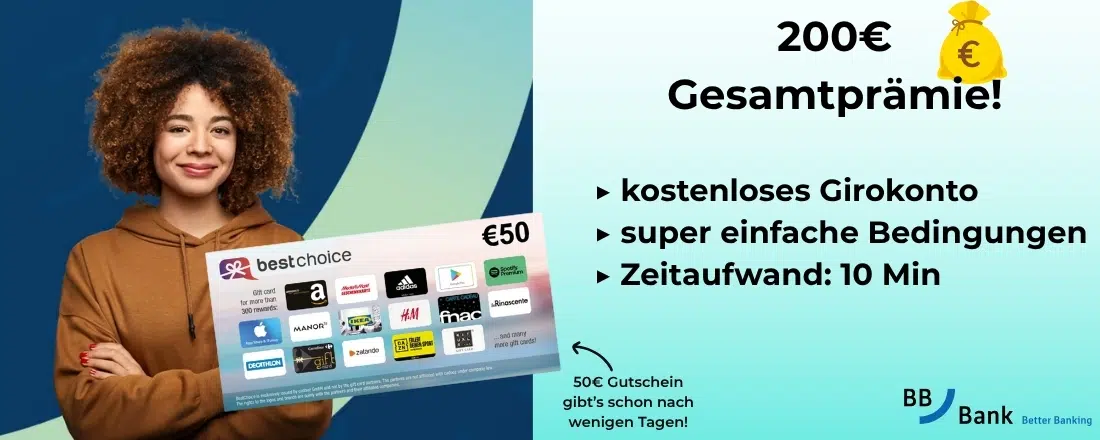 BBBank Bonus-Deal; BestChoice-Gutschein, gratis Girokonto