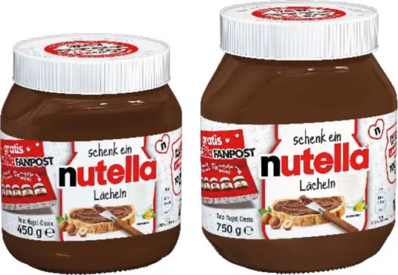 nutella Aktionsgläser; Fanpost-Aktion