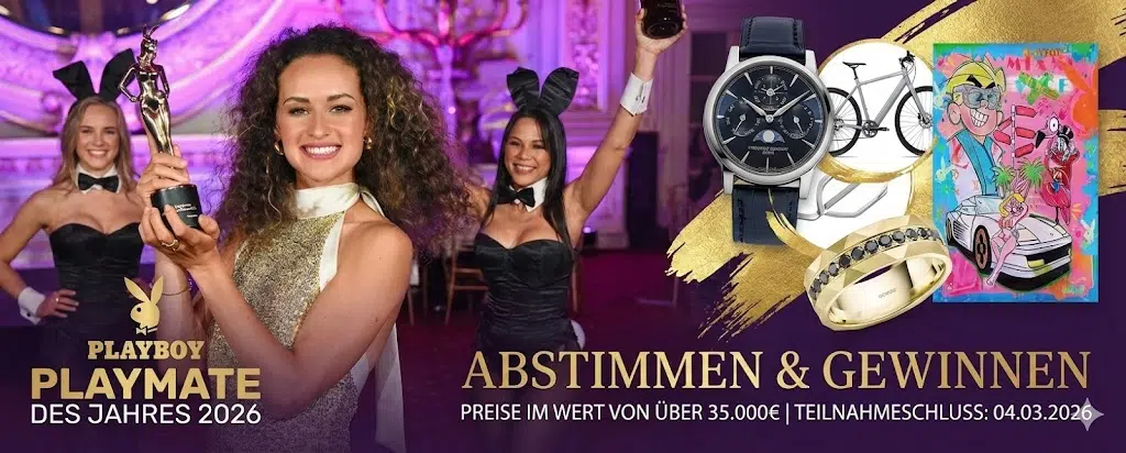 Wahl "Playmate des Jahres 2026"; Uhr, Fahrrad und mehr