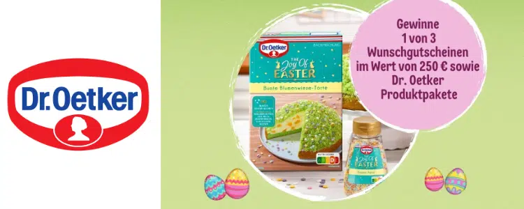 Gewinnspiel von Dr. Oetker; Produktpaket
