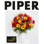 Piper Verlag-Logo; Bluemnstrauß von Fleurop