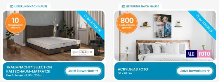 Produkttests von ALDI; Matratze; Foto auf Acrylglas