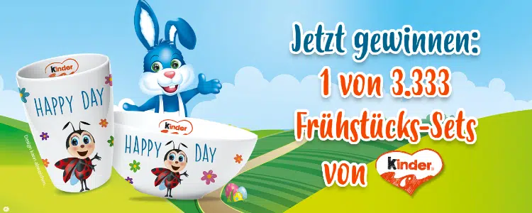 kinder Osterhase; Frühstücks-Set gewinnen