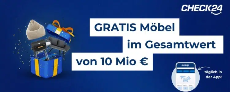 Check24 gratis Möbel; app; täglich geschenke