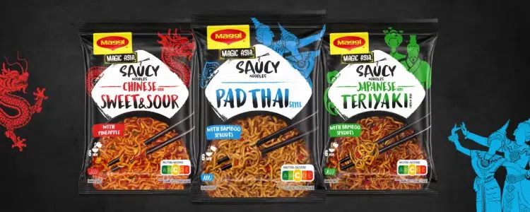 Maggi Asia-Nudeln in drei unterschiedlichen Sorten