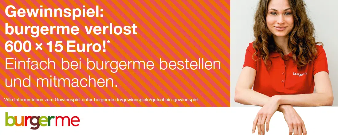 Gewinnspiel von burgerme; Frau im burgeme-Poloshirt