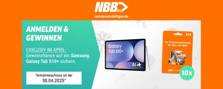 notebooksbilliger.de Gewinnspiel; Samsung Galaxy Tab S10+
